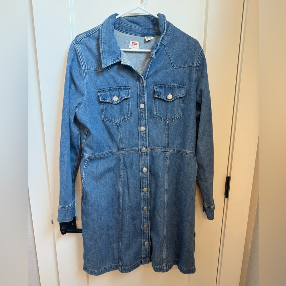 Levi's Classic Blue Denim Shirt Dress